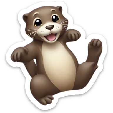 otter with i in paws sticker