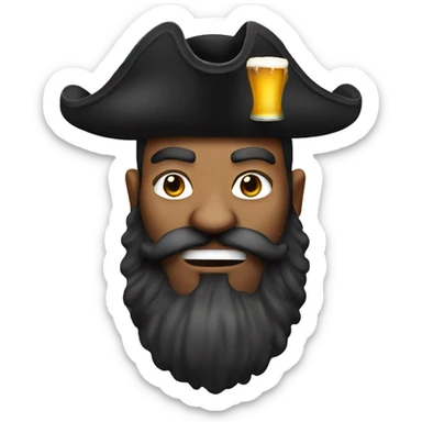 blackbeard with beer sticker