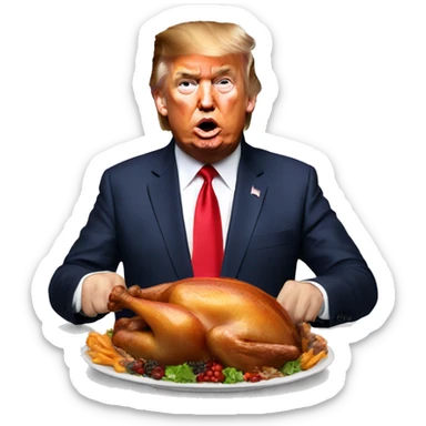 Donald trump eating turkey  sticker