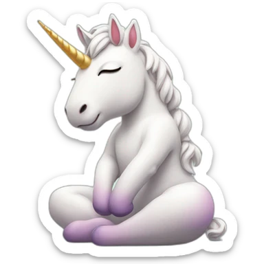 cute Unicorn meditating sticker
