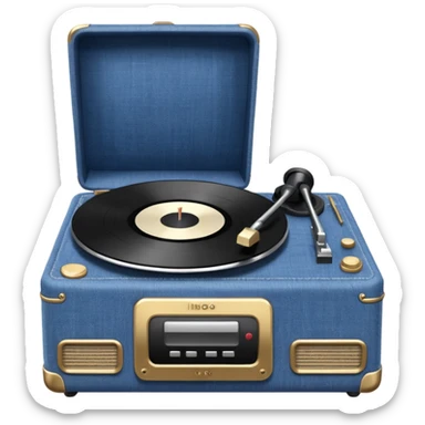 Denim record player sticker