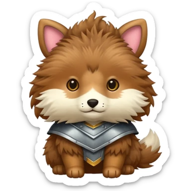 armored cute animal sticker