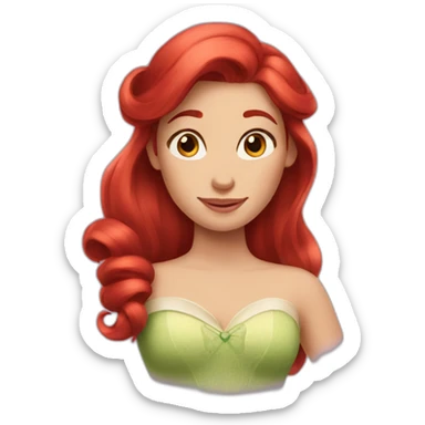disney princess red hair sticker