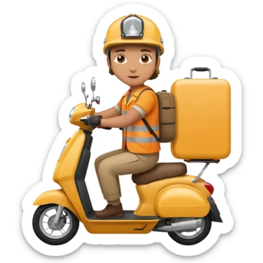 Scooter courier with insulated case,Delivery Crew sticker