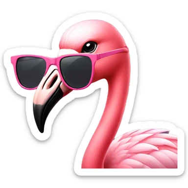 Flamingo wearing sunglasses sticker