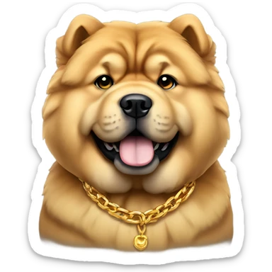 Chow chow wearing gold chain sticker
