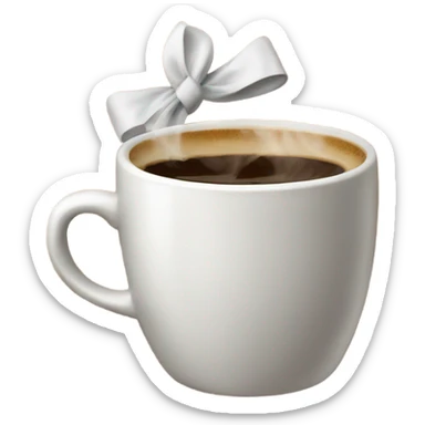 Coffe with bow sticker