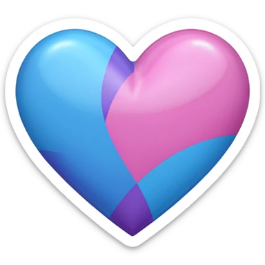 Pink purple blue heart bi flag sticker
