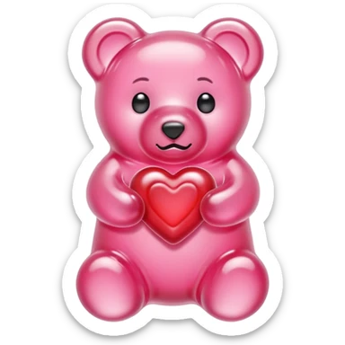 transparent pink gummy bear heart pink pastel  sticker