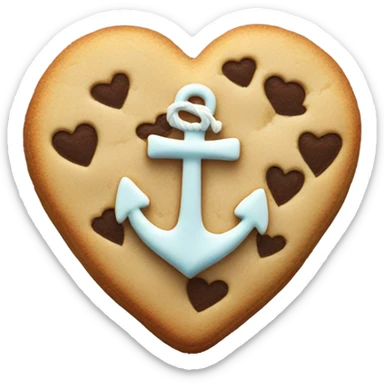cookie heart with anchor sticker