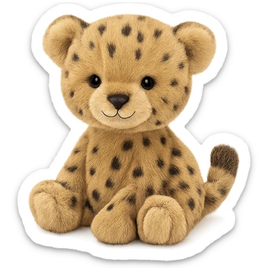 cute baby cheetah jellycat plushie sticker