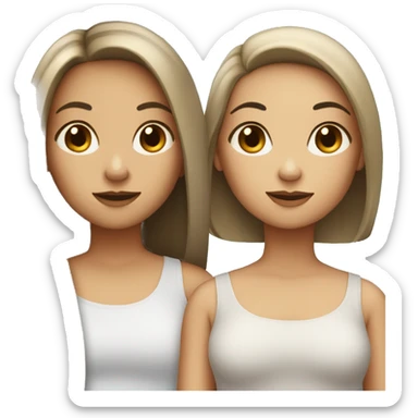 group of three girls , two with long straight hair, one with short hair sticker