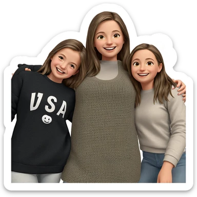 smiling girls in casual outfits sticker