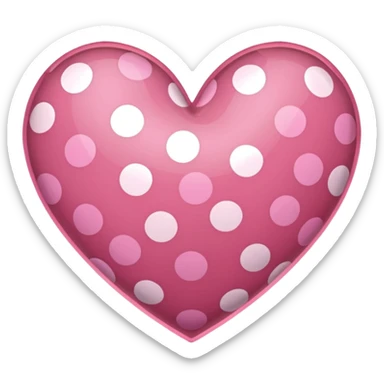 brown pink polka dot heart  sticker
