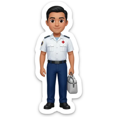 Filipino man paramedic uniform with shoes sticker