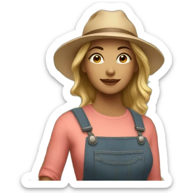 Woman on the farm, female energy sticker