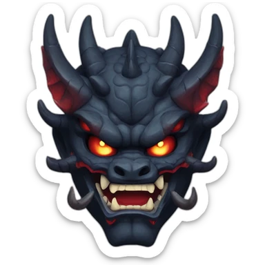 oni dark dragon japanese mask angry sticker