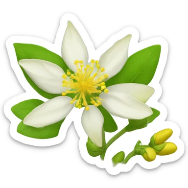 Ashwagandha flower with greenish-yellow petals and a central yellow stamens emojis sticker