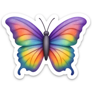 Watercolor rainbow butterfly sticker