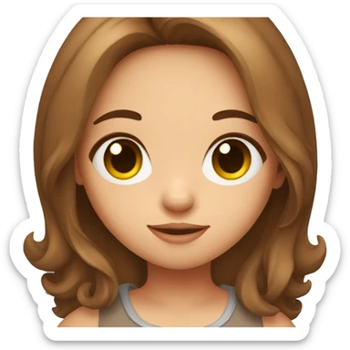 Cute girl with brown hair, letters gg sticker