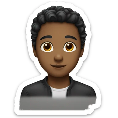 brown girl white boy black hair in love  sticker