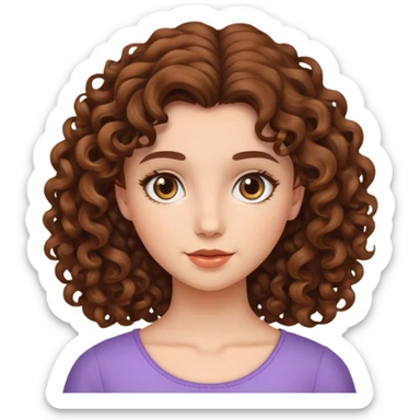 Girl with curly hair  sticker