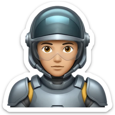 futuristic armored soldier human portrait, head and shoulders only, South Asian facial features, helmet visor, sci-fi armor details, 3D cartoon, mobile game icon style, clean background, no text, no watermark
 sticker