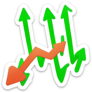 green arrow graph trending down sticker