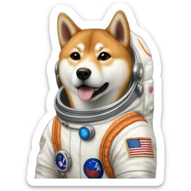 astronaut shiba inu sticker