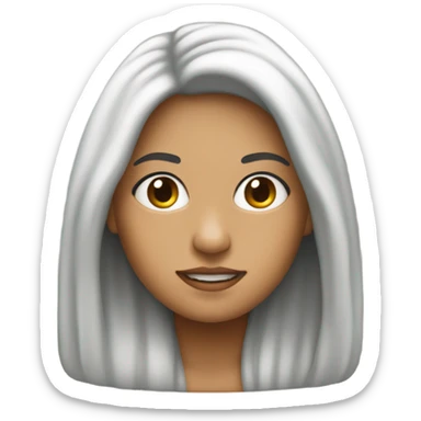 mulher cabelos escuros com franja no macbook sticker