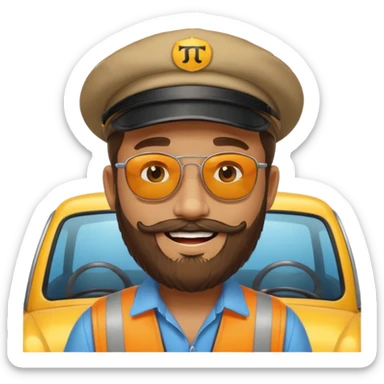 bearded taxi driver sticker
