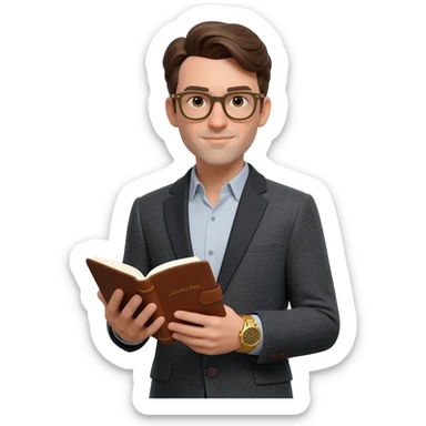 rich nerd with glasses sticker