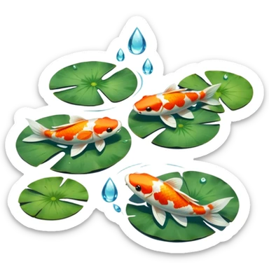 water, water Lillie’s and koi fish sticker
