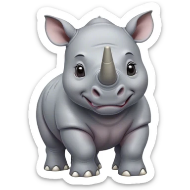 cute disney-style rhino sticker
