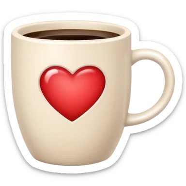 Heart shaped coffee mig sticker