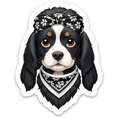 Собака породы черно-белый русский кокер спаниель в бандане Grow Street sticker