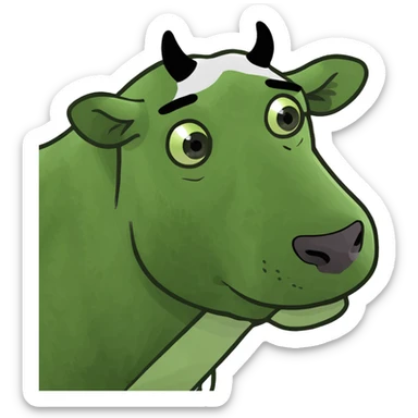 Sad looking cow with puppy eyes sticker