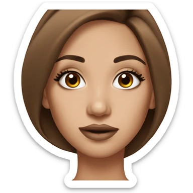 Beautiful girl makeup with long Brown hair sticker