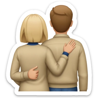  Indifference - 2 people pointed away from each other with their backs facing the other sticker