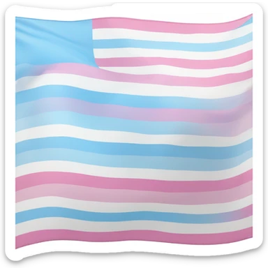 transgender pride flag with five horizontal stripes: light blue, pink, white, pink, and light blue sticker