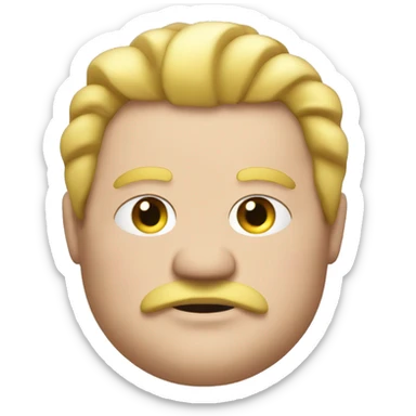  fat guy with a little bit of muscles looking chill with long blond hair sticker