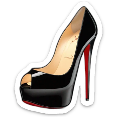 Louboutin Black patent Leather Lady Peep Toe Platform sticker