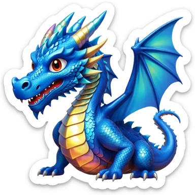 Dragón color azul sticker