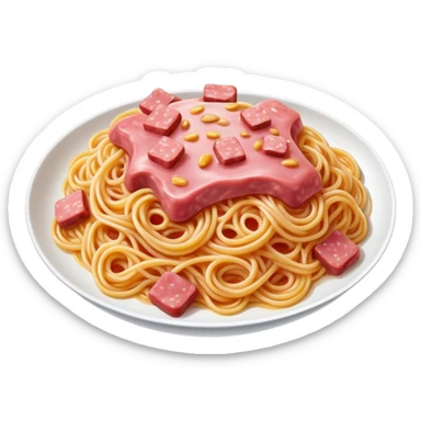  SPAM meat melted spaghetti pink gooey slop art sticker