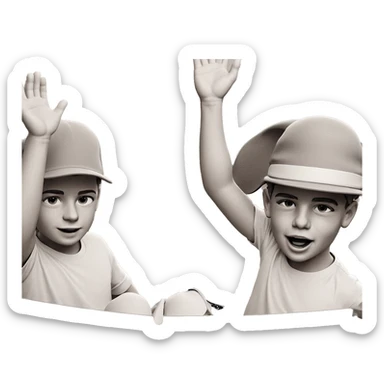 monochrome boys wearing hats sticker