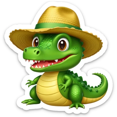 Quiero que sea un cocodrilo con un sombrero  sticker