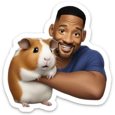 Guinea pig with Will smith sticker