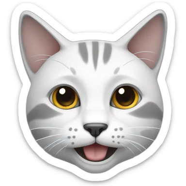 a white grey cat wich shakes sticker