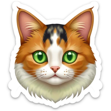 A tricolor cat  sticker