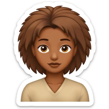 brown skin with 4c hair  sticker